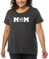 La Pop Art Plus Size Soccer Mom Word Art T-shirt In Gray