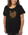 La Pop Art Plus Size Thanksgiving Word Art T-shirt In Black