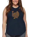 La Pop Art Plus Size Thanksgiving Word Art Tank Top In Blue