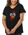 La Pop Art Plus Size Have Yourself A Merry Little Christmas Word Art V-neck T-shirt In Black