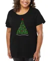 La Pop Art Plus Size We Wish You A Merry Christmas Word Art V-neck T-shirt In Black