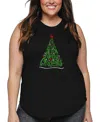 La Pop Art Plus Size Have Yourself A Merry Little Christmas Word Art Tank Top In Black