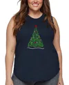 La Pop Art Plus Size We Wish You A Merry Christmas Word Art Tank Top In Blue