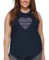 La Pop Art Plus Size Crazy Little Thing Called Love Word Art Tank Top In Blue