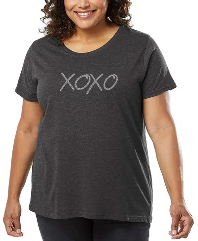LA POP ART PLUS SIZE XOXO WORD ART T-SHIRT