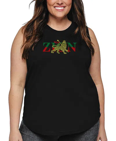 LA POP ART PLUS SIZE ZION ONE LOVE WORD ART TANK TOP