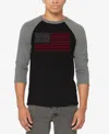 La Pop Art Men's Raglan Word Art T-shirt In Grey