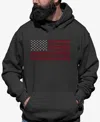 La Pop Art Men's Word Art Usa Flag Hooded Sweatshirt In Grey