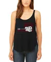 La Pop Art Women's America Rocks Premium Word Art Flowy Tank Top In Black