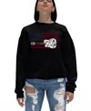 La Pop Art Women's America Rocks Word Art Crewneck Sweatshirt In Black