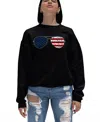 La Pop Art Women's Americana Sunglasses Word Art Crewneck Sweatshirt In Black