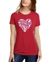 La Pop Art Women's Butterfly Heart Crew Neck T-shirt In Red