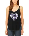 La Pop Art Women's Butterfly Heart Premium Word Art Flowy Tank Top In Black