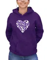 La Pop Art Women's Butterfly Heart Word Art Long Sleeve Sweatshirt In Purple
