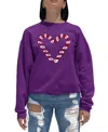 La Pop Art Women's Candy Canes Word Art Crewneck Sweatshirt In Purple
