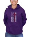 La Pop Art Women's Cross Flag Word Art Long Sleeve Sweatshirt In Purple