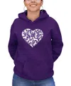 La Pop Art Women's Dog Heart Word Art Long Sleeve Sweatshirt In Purple
