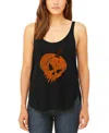 La Pop Art Women's Evil Pumpkin Premium Word Art Flowy Tank Top In Black