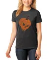La Pop Art Women's Evil Pumpkin Word Art Short Sleeve T-shirt In Black