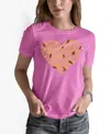 La Pop Art Women's Fall Vibes Art Crew Neck T-shirt In Pink