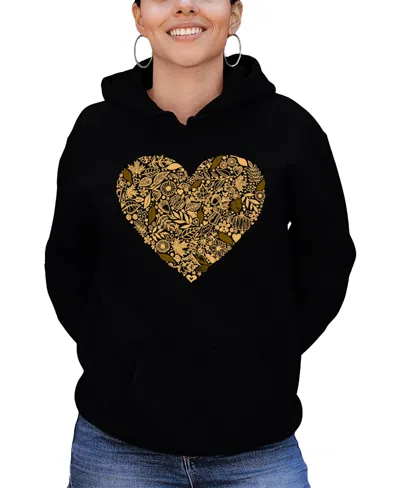 La Pop Art Women's Fall Vibes Art Hooded Sweatshirt In Black
