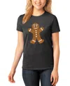 La Pop Art Women's Gingerbread Word Art Short Sleeve T-shirt In Black