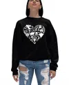 La Pop Art Women's Halloween Heart Art Crewneck Sweatshirt In Black