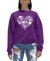 La Pop Art Women's Halloween Heart Art Crewneck Sweatshirt In Purple