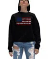 La Pop Art Women's Happy 4th Of July Word Art Crewneck Sweatshirt In Black