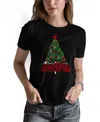 La Pop Art Plus Size Have Yourself A Merry Little Christmas Word Art V-neck T-shirt In Black