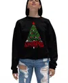 La Pop Art Women's Have Yourself A Merry Little Christmas Word Art Crewneck Sweatshirt In Black