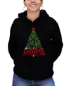 La Pop Art Women's Have Yourself A Merry Little Christmas Word Art Hooded Sweatshirt In Black