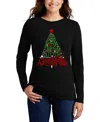 La Pop Art Women's Have Yourself A Merry Little Christmas Word Art Crewneck Sweatshirt In Black