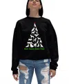 La Pop Art Women's Here Comes Santa Paws Word Art Crewneck Sweatshirt In Black
