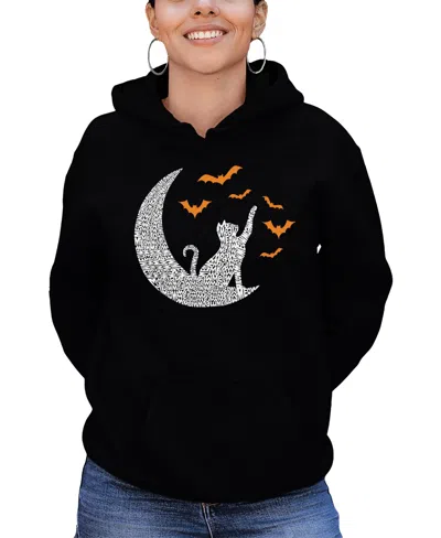 LA POP ART WOMEN'S LUNAR BATS WORD ART HOODED SWEATSHIRT