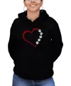 La Pop Art Women's Meow Heart Word Art Long Sleeve Sweatshirt In Black