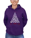 La Pop Art Women's Paw Christmas Tree Art Crewneck Sweatshirt In Purple