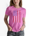 La Pop Art Women's Word Art Heart Flag T-shirt In Pink