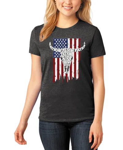 La Pop Art Women's Premium Blend Patriot Flag Word Art T-shirt In Multi
