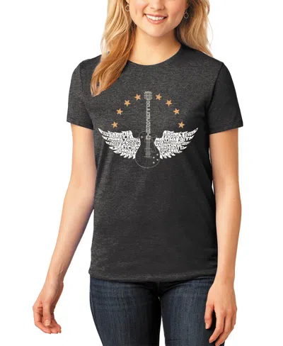 La Pop Art Plus Size Country Female Singers Word Art T-shirt In Gray