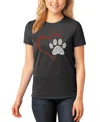 LA POP ART WOMEN'S PREMIUM BLEND WORD ART PAW HEART T-SHIRT