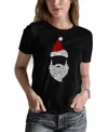 La Pop Art Women's Santa Claus Word Art T-shirt In Black