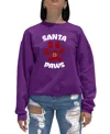 La Pop Art Women's Santa Paws Word Art Crewneck Sweatshirt In Purple