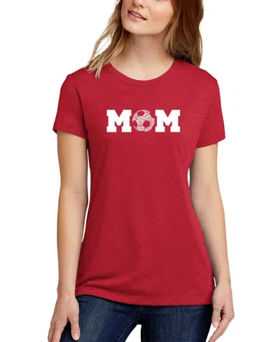 La Pop Art Women's Soccer Mom Premium Blend Word Art T-shirt In Red