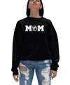 La Pop Art Women's Soccer Mom Word Art Crewneck Sweatshirt In Black