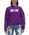 La Pop Art Women's Soccer Mom Word Art Crewneck Sweatshirt In Purple