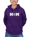 La Pop Art Women's Soccer Mom Word Art Hooded Sweatshirt In Purple