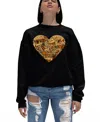 LA POP ART WOMEN'S THANKSGIVING HEART WORD ART CREWNECK SWEATSHIRT