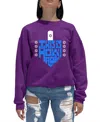 La Pop Art Women's This Is How I Roll Word Art Crewneck Sweatshirt In Purple