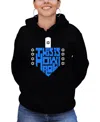 La Pop Art Women's This Is How I Roll Word Art Hooded Sweatshirt In Black